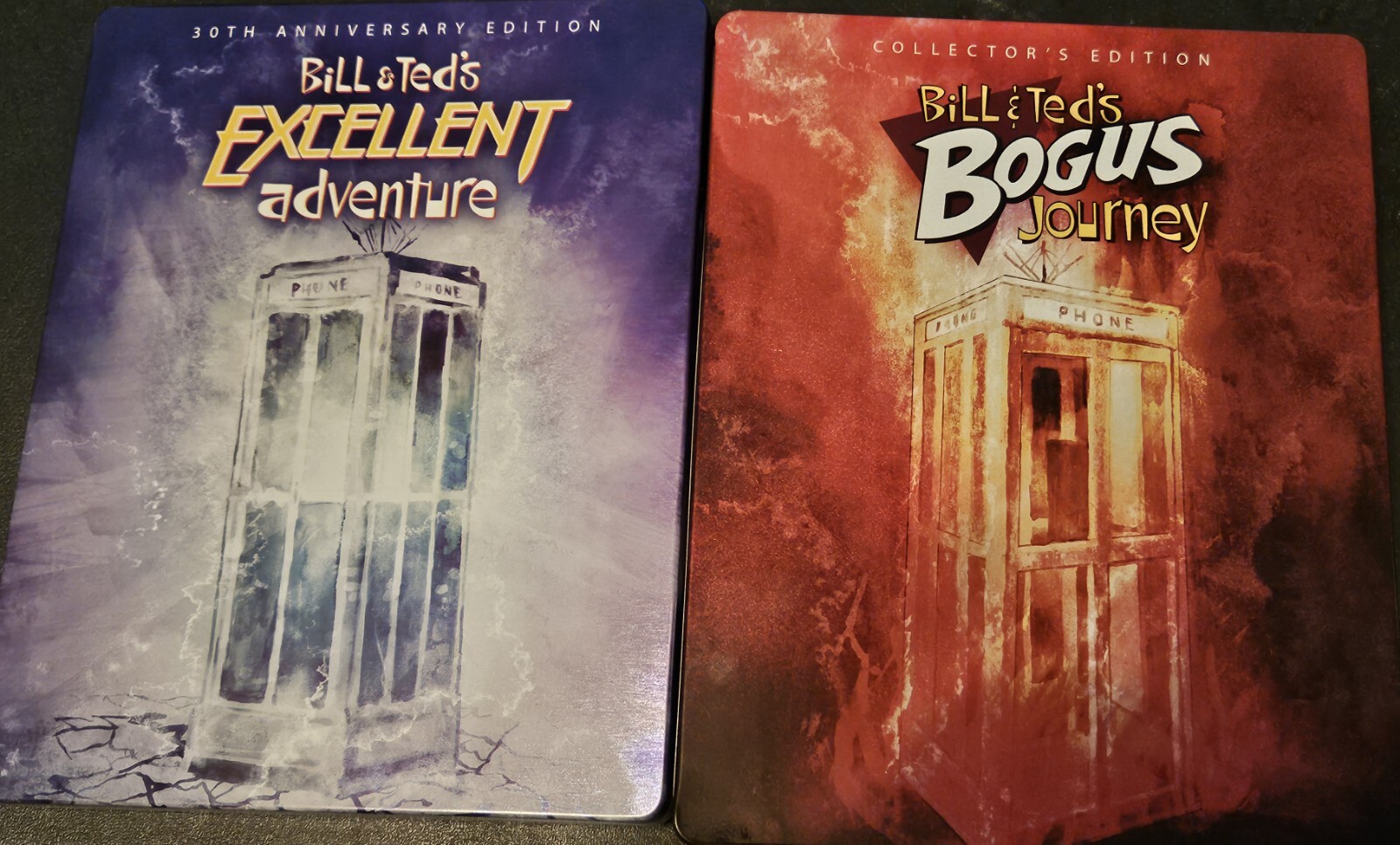 Bill & Ted's Excellent Adventure/Bogus Journey Limited Ed BLU RAY STEELBOOKS OOP