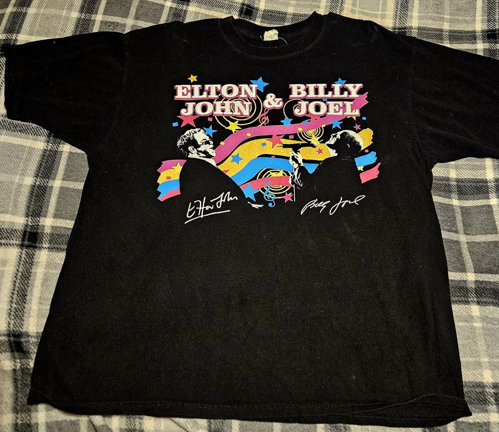 2009 BILLY JOEL & ELTON JOHN FACE TO FACE MENS XXL CONCERT TOUR T-SHIRT