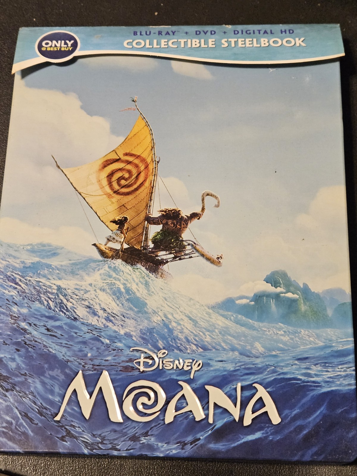 Disney Moana 2016 Best Buy Exclusive Blu-ray DVD Steelbook OOP