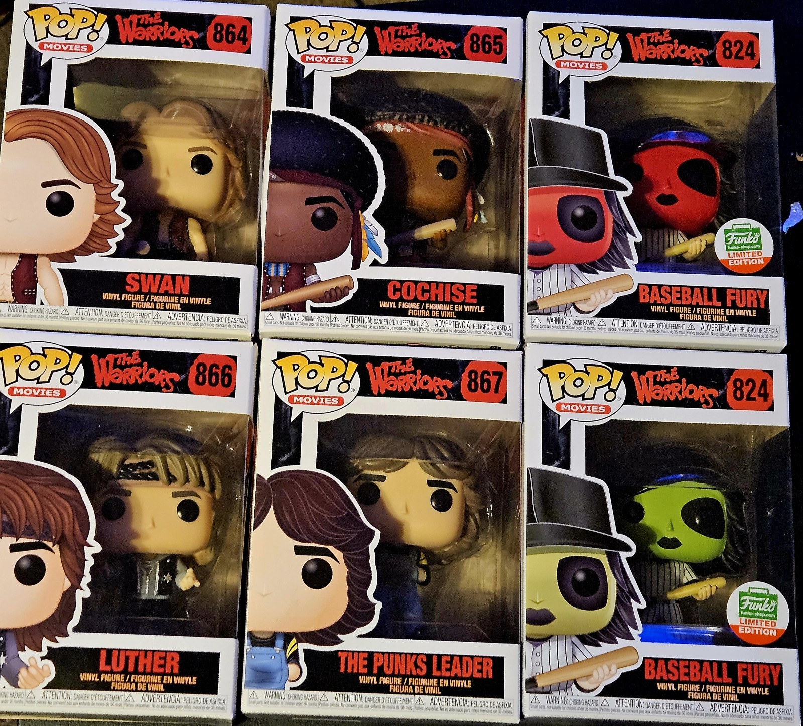 Funko Pop THE WARRIORS COMPLETE SET OF 6 #864-867 & 824 Baseball Furies NIB RARE