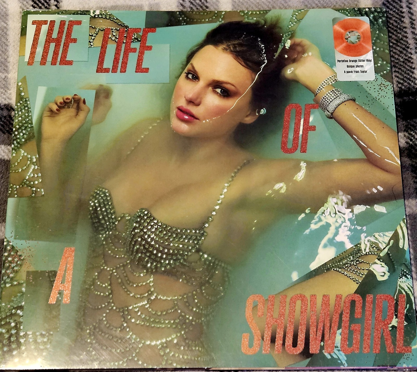 Taylor Swift 'The Life of a Showgirl' Portofino Orange Glitter Vinyl LP!
