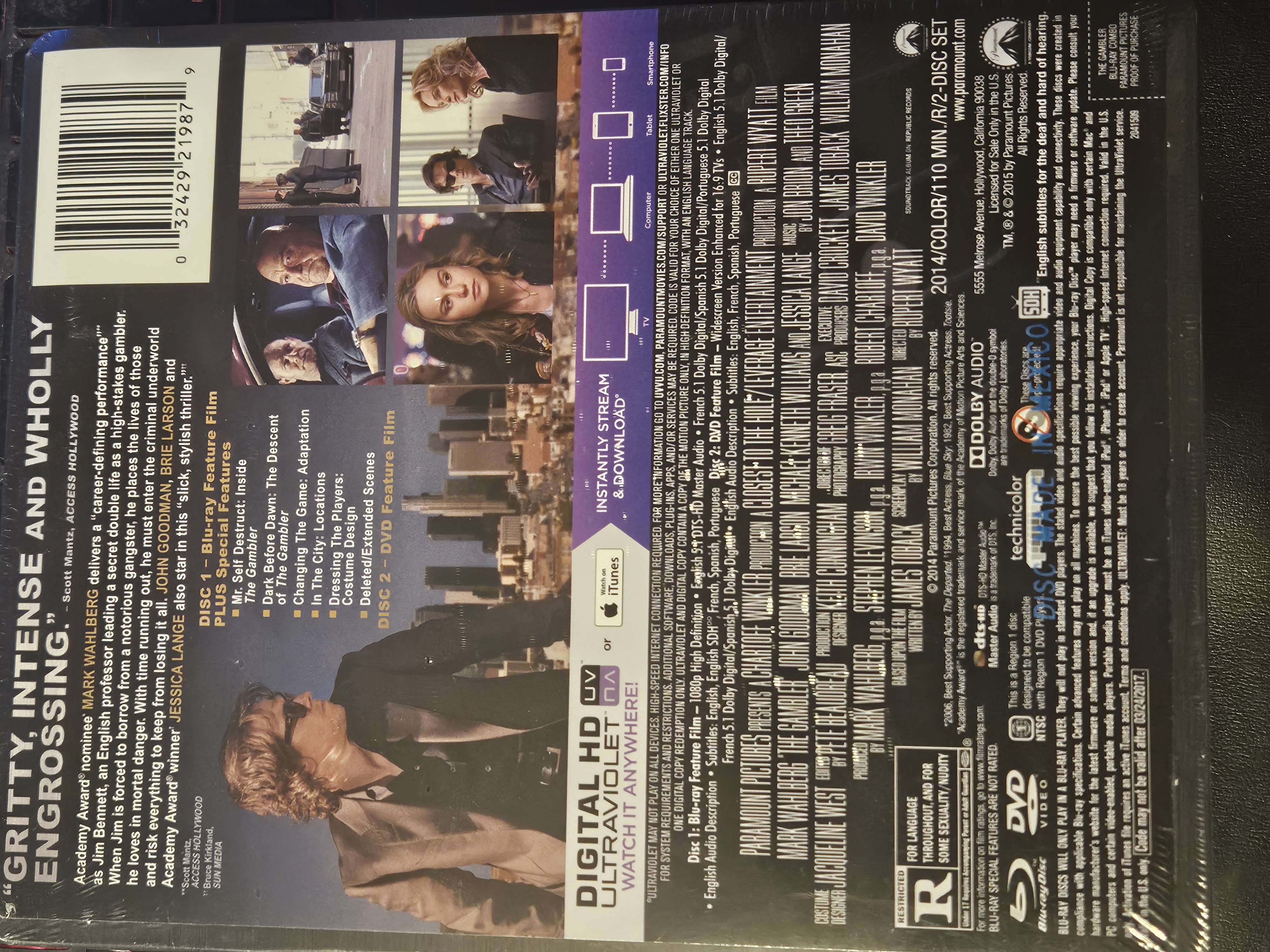 MARK WAHLBERG - THE GAMBLER TARGET EXCLUSIVE BLU RAY STEELBOOK! photo 2