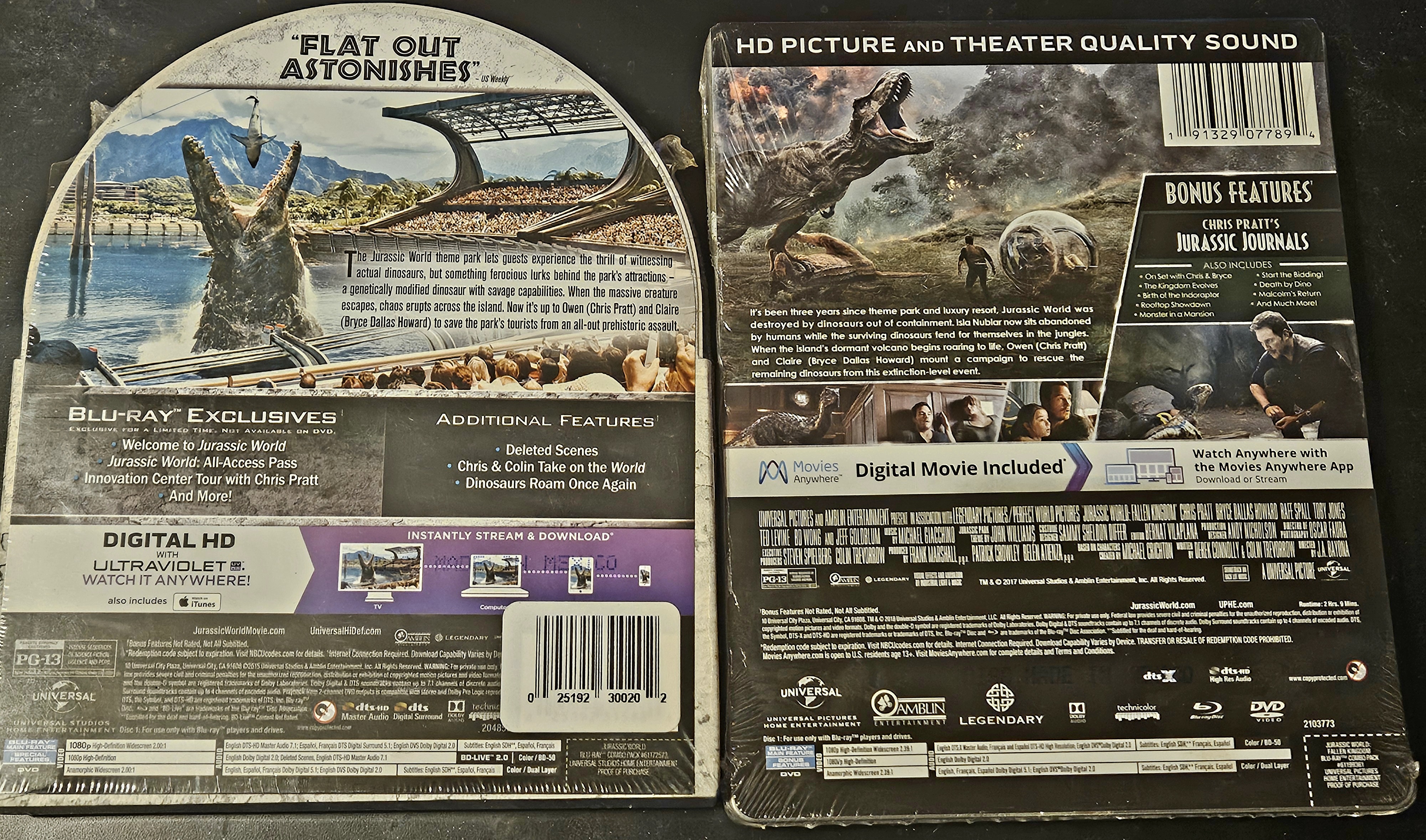 JURASSIC WORLD & FALLEN KINGDOM COLLECTOR TIN & STEELBOOK! SEALED! NEW! photo 2