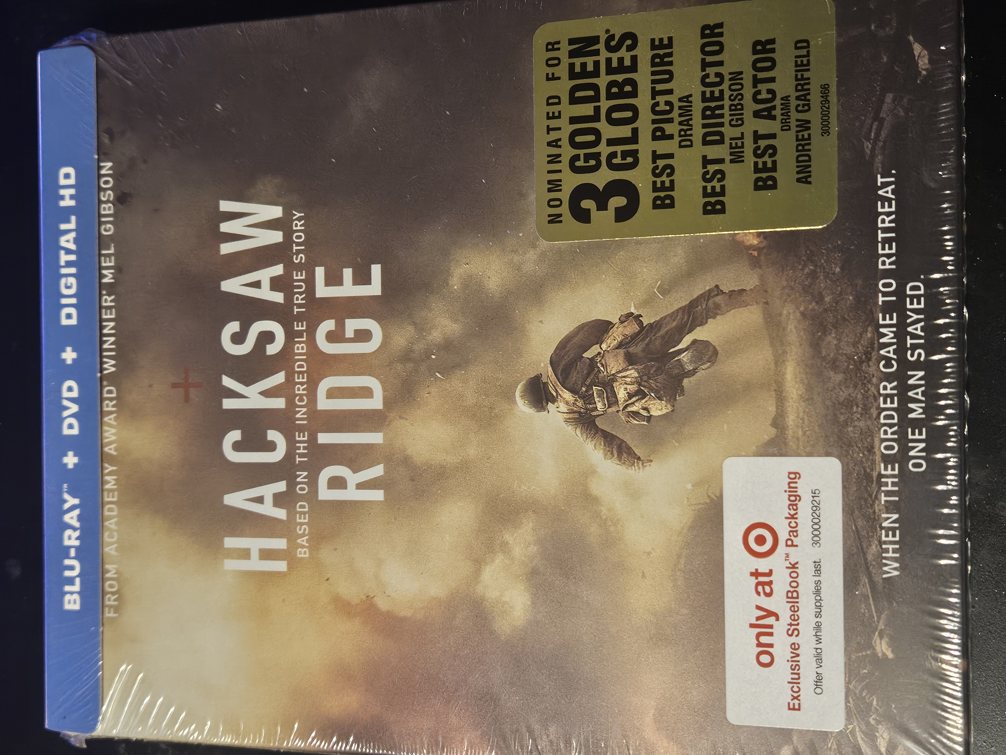 HACKSAW RIDGE TARGET EXCLUSIVE BLU RAY STEELBOOK! NEW! SEALED!