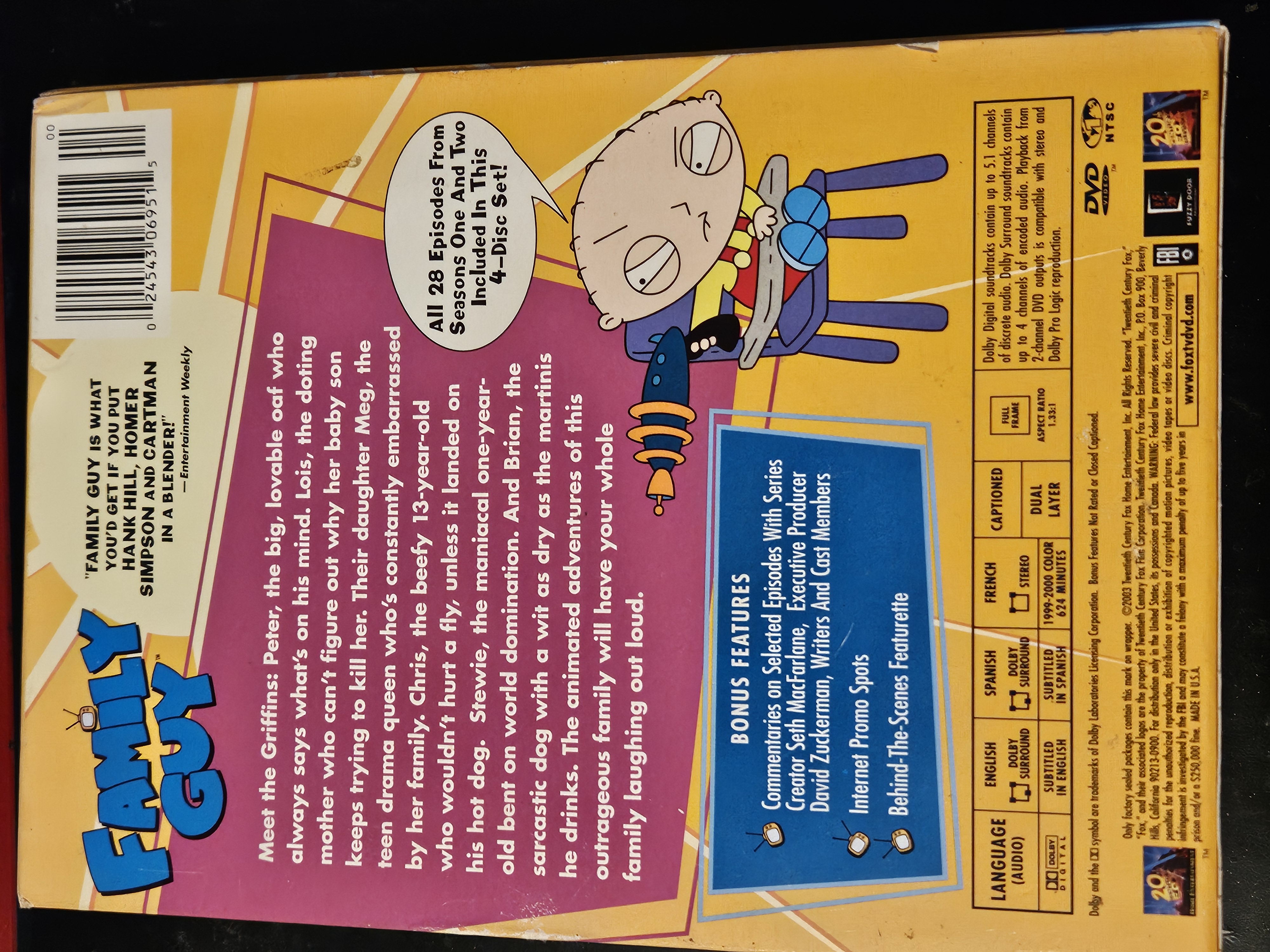 FAMILY GUY SEASONS 1 & 2 VOLUME ONE 4 DVD SET! photo 2